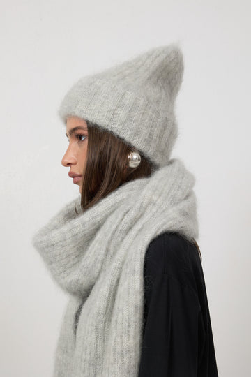 Szalik Mossy Mohair Fog Grey