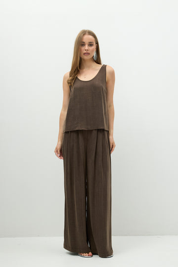 Spodnie Fabio Dark Brown Petite