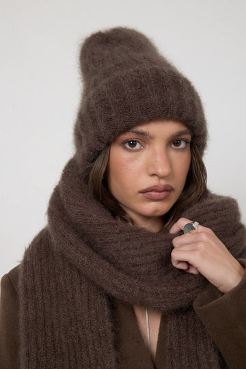 Czapka Nala Mohair Brown Truffle